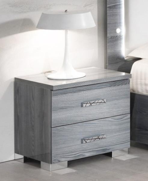 Product photograph of Nicole Grey Italian 2 Drawer Night Table from Choice Furniture Superstore.